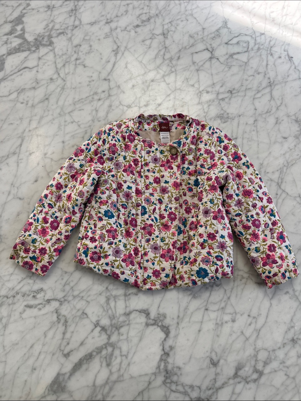 Tea Collection Jacket Mercado Quilted Floral zip Sz 2/3